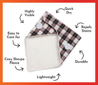 Spot the Dog Cozy Fleece Bandana - Gray Plaid