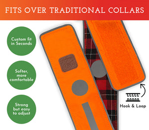 Spot the Dog Reflective Collar - Reversible Orange/Red Plaid